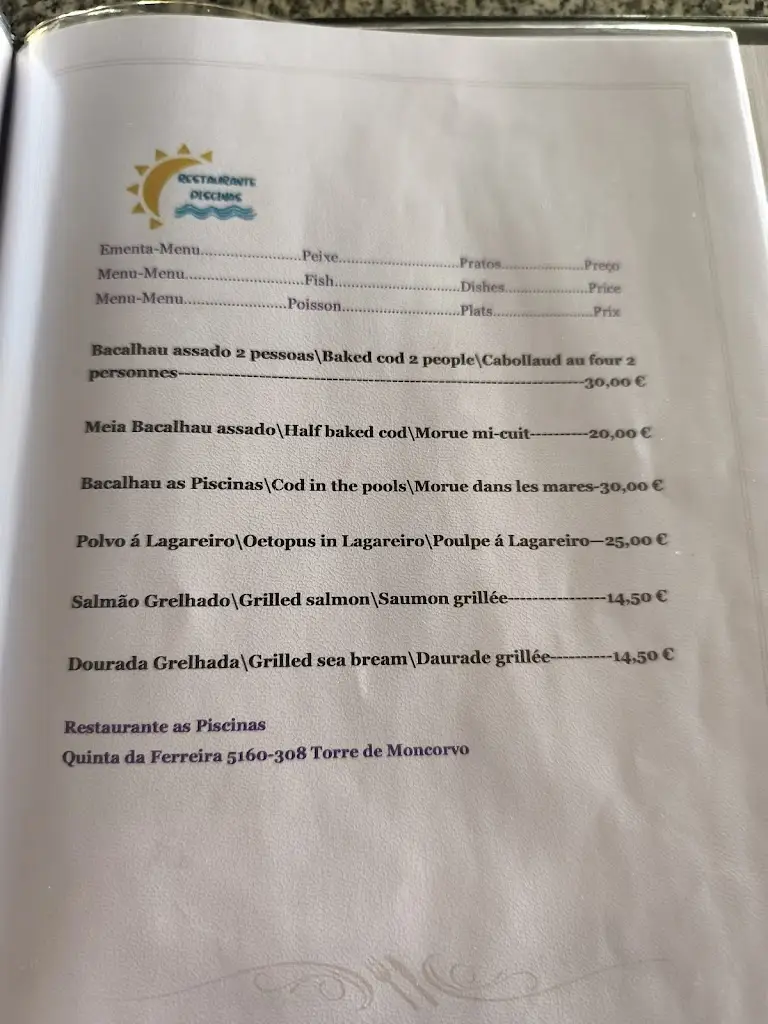 Menu_Restaurante As Piscinas_Torre de Moncorvo_immagine_2