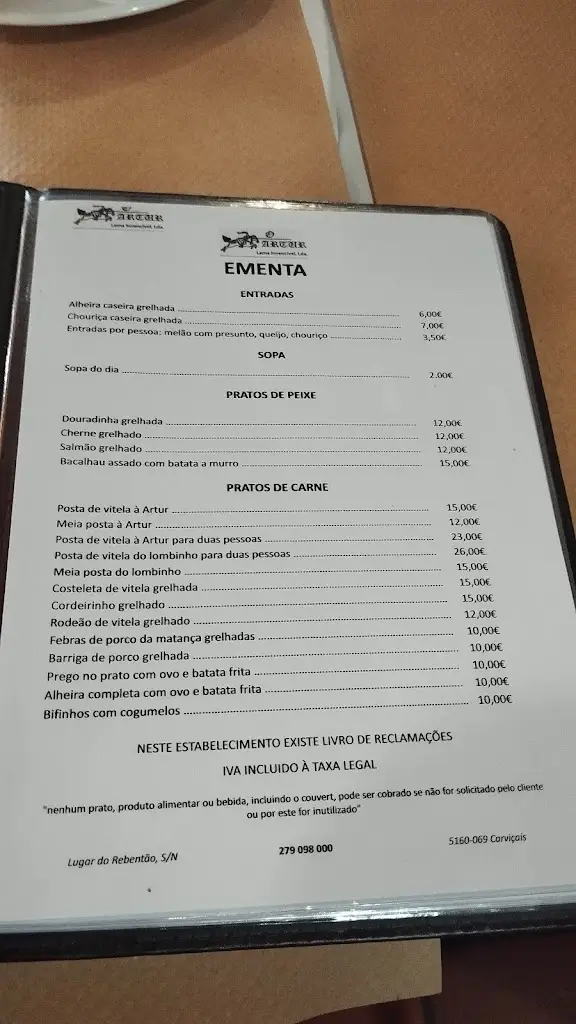 Menu_O Artur_Torre de Moncorvo_imagen_2