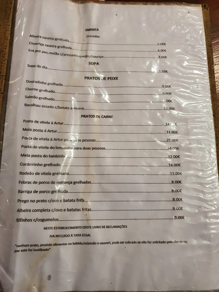 Menu_O Artur_Torre de Moncorvo_imagen_4