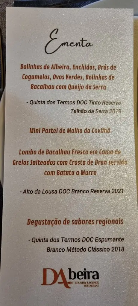 Menu_Covilhã Country Club - DAbeira Country & Lounge Restaurant_Covilhã_immagine_2