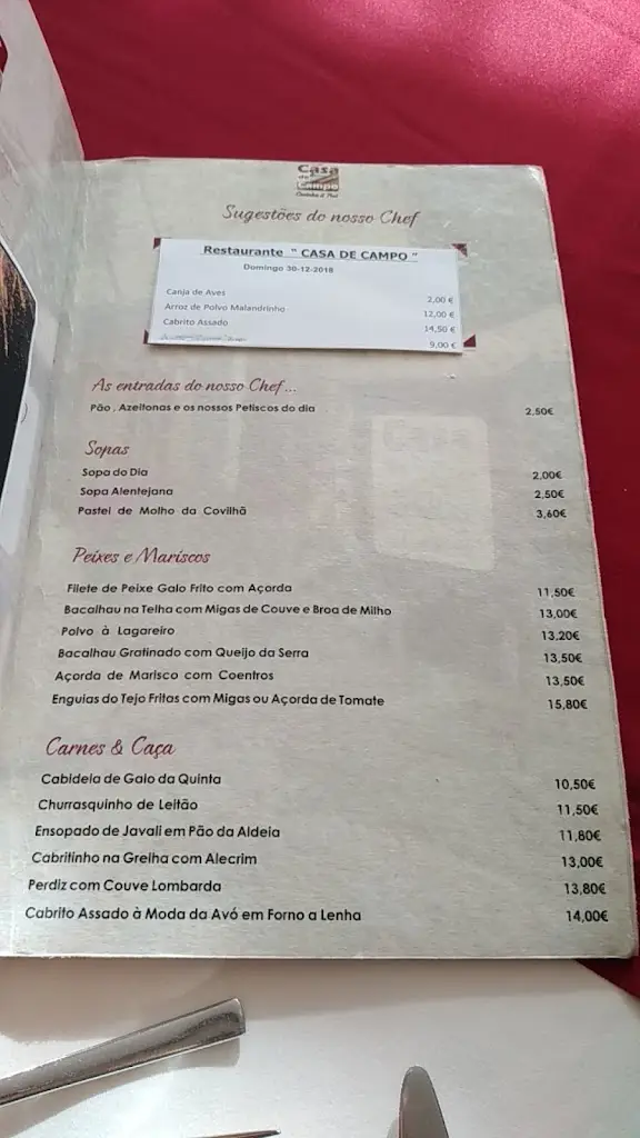 Menu_Covilhã Country Club - DAbeira Country & Lounge Restaurant_Covilhã_immagine_3