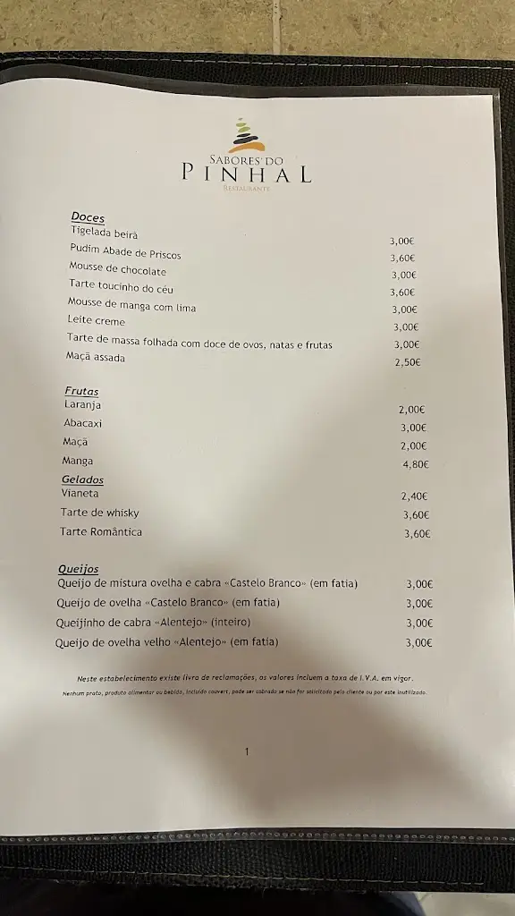 Menu_Sabores do Pinhal_Sertã_immagine_1