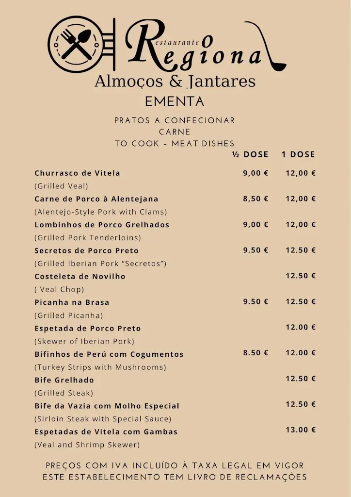 Menu_Restaurante “ O Regional “_Sertã_immagine_1