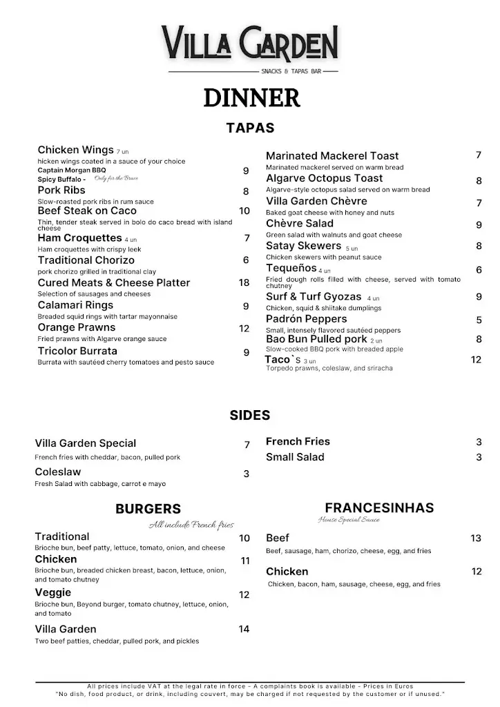 Menu_Villa Garden_Lagoa_immagine_1