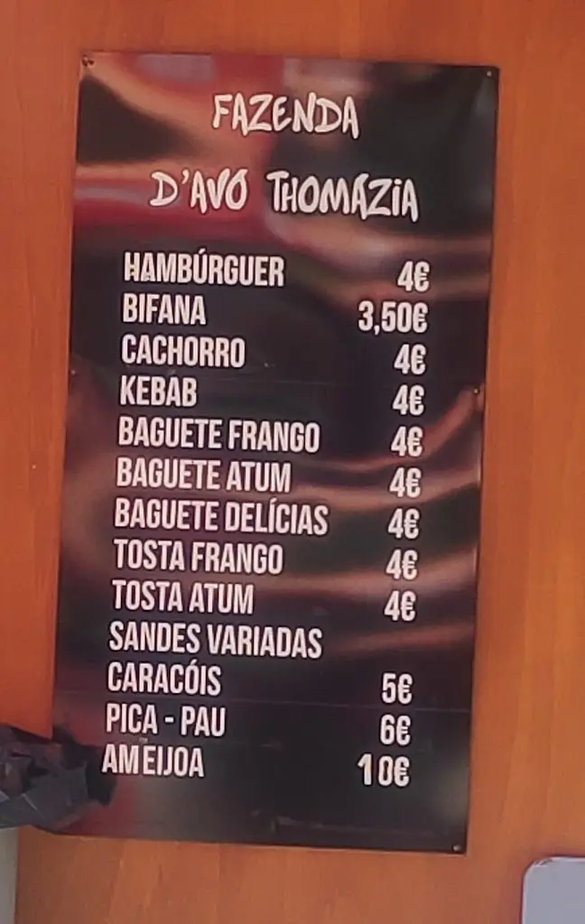 Menu_Fazenda d'Avó Thomázia_Góis_image_1