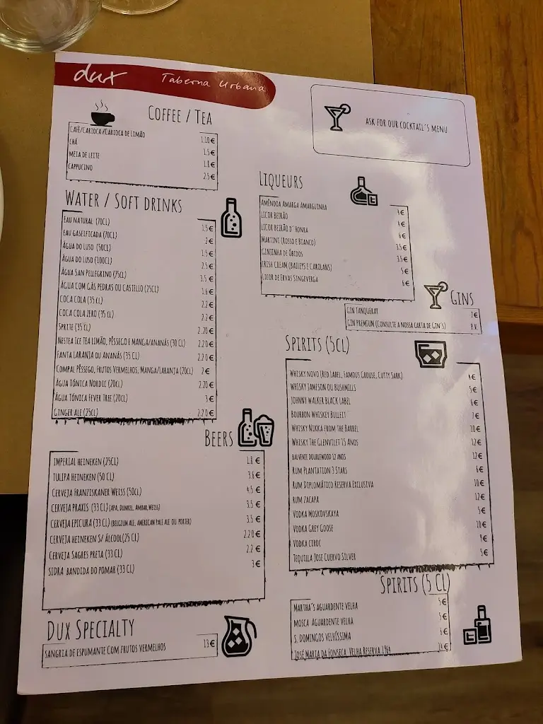 Menu_Dux Taberna Urbana_Coimbra_immagine_3
