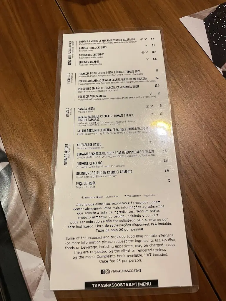 Menu_Restaurante Tapas nas Costas_Coimbra_immagine_2