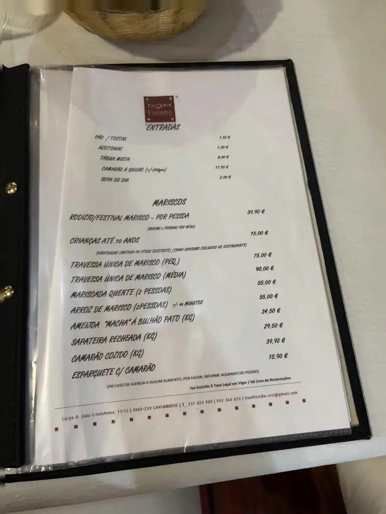 Menu_Dom Fininho - Churrasqueira e Marisqueira_Cantanhede_immagine_1