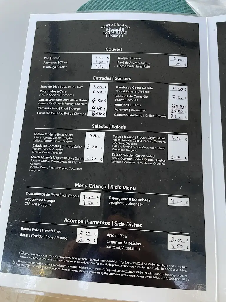 Menu_Restaurante Istabom_Lagoa_immagine_2