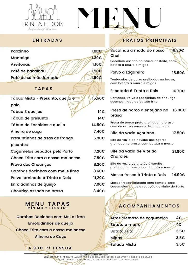 Menu_Restaurante Trinta e Dois_Figueira da Foz_immagine_1