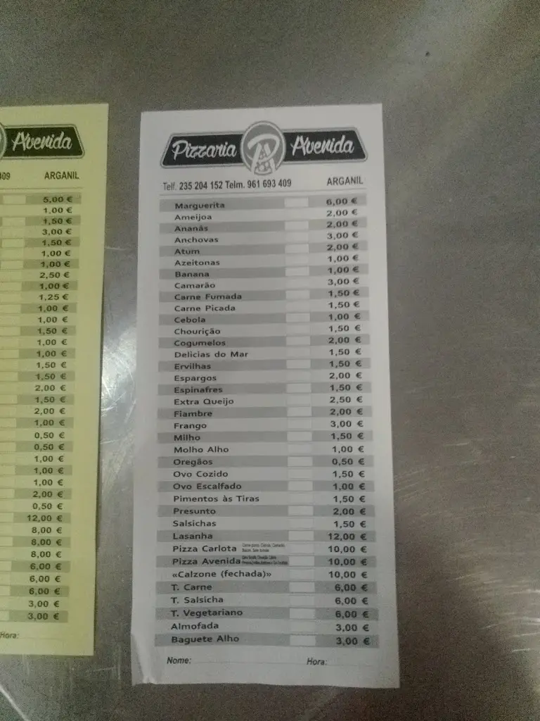 Menu_Pizzaria Avenida_Arganil_immagine_1