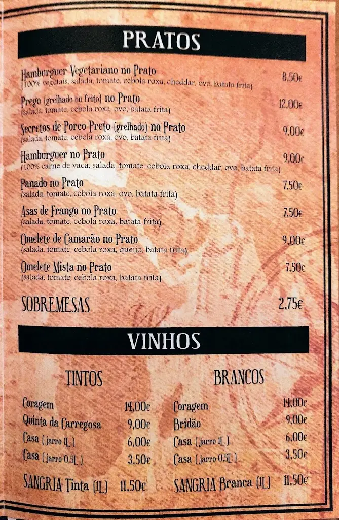 Menu_Café Pierrot (John's Place)_Buarcos_imagen_1
