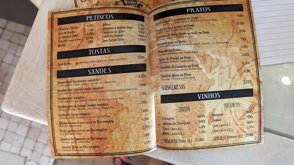 Menu_Café Pierrot (John's Place)_Buarcos_imagen_3