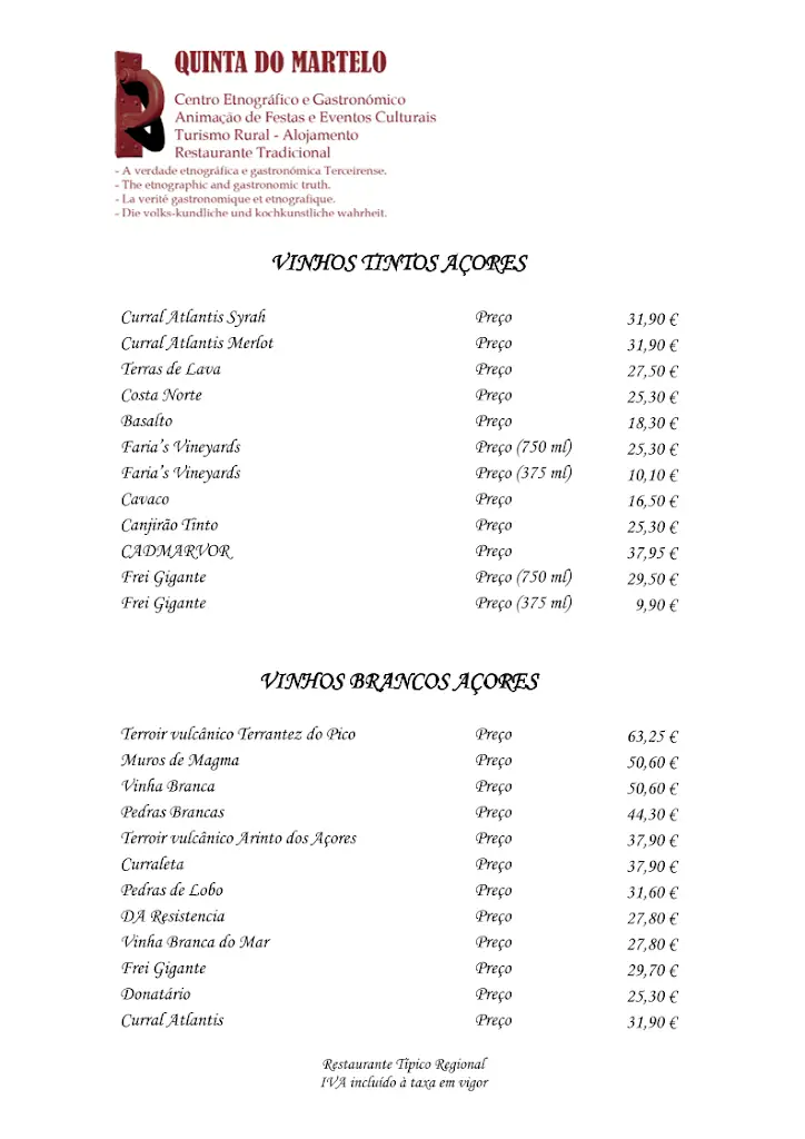 Menu_Restaurante Tradicional e Típico Quinta do Martelo - a Tasca, a Mercearia, a Taberna, o Botequim, a Casa de Pasto_Feteira_image_1