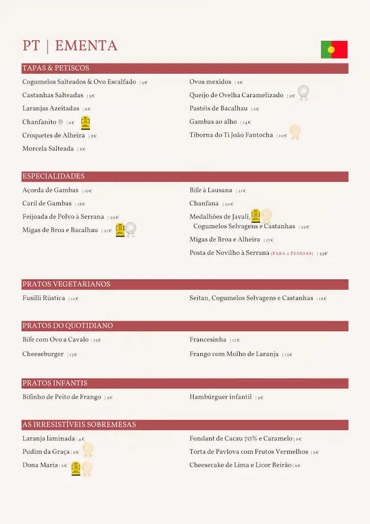 Menu_Villa Lausana_Lousã_immagine_4