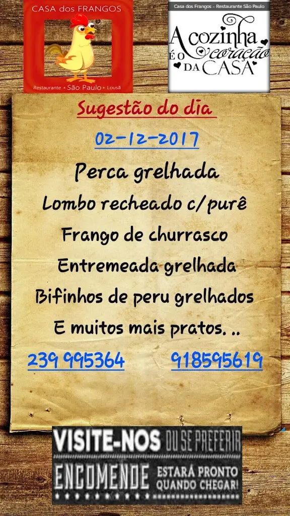 Menu_Casa Dos Frangos - Restaurante São Paulo_Lousã_immagine_1