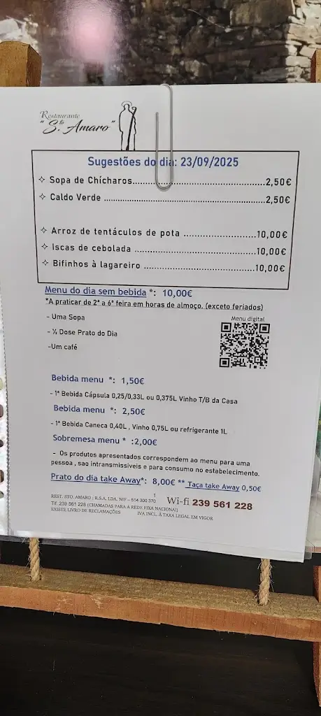 Menu_Restaurante Santo Amaro (RSA lda)_Penela_immagine_1