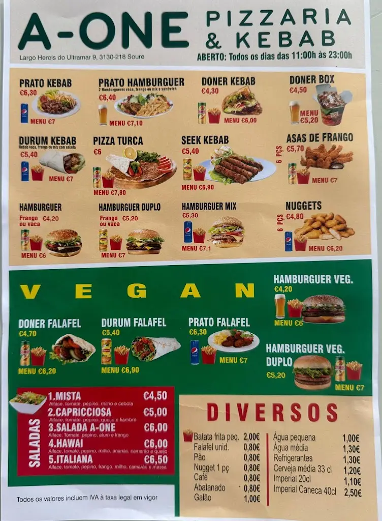 Menu_A-ONE PIZZARIA & KEBAB SOURE_Soure_imagen_4