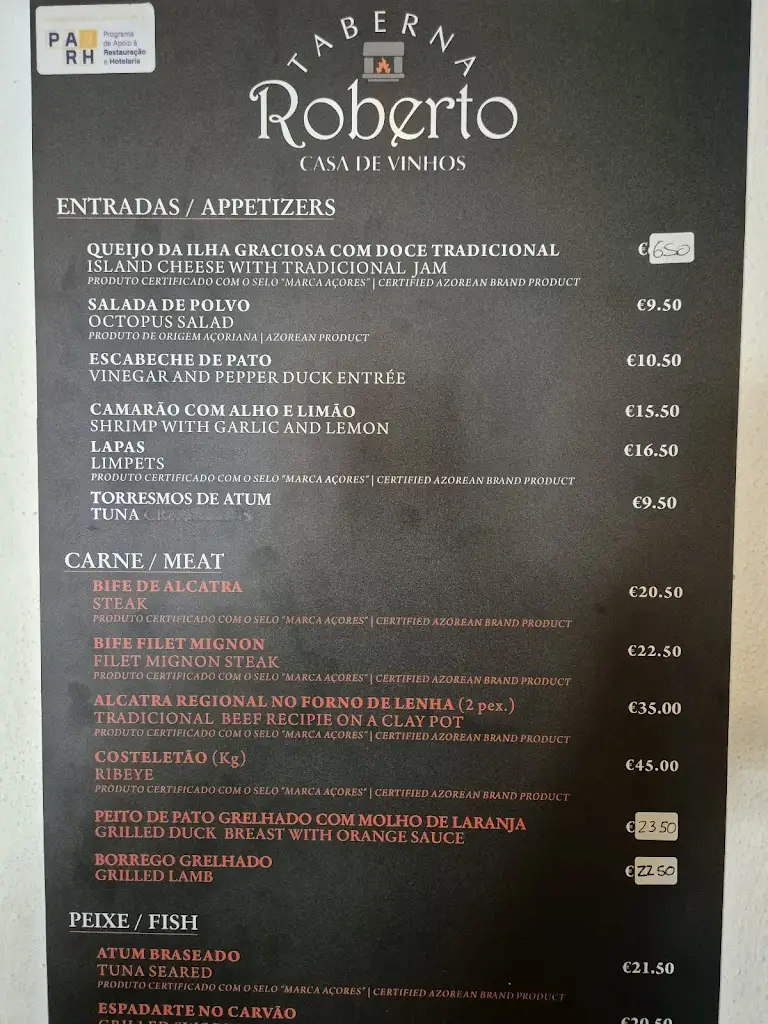 Menu_Restaurante Taberna Roberto_Feteira_immagine_2