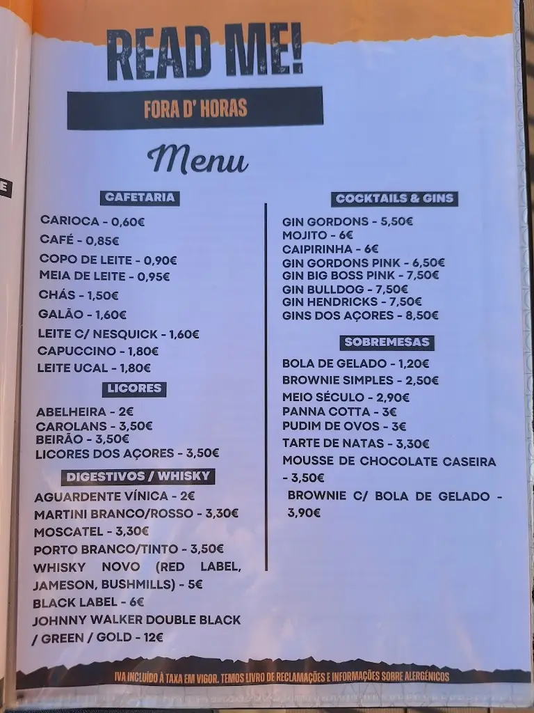 Menu_Snack Bar - Fora d'Horas_Santa Cruz das Flores_immagine_1