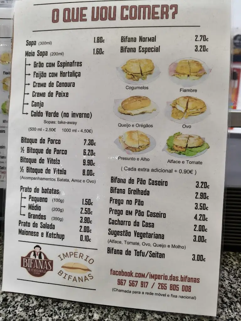 Menu_Império das Bifanas_Vendas Novas_immagine_2