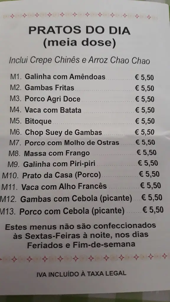 Menü_Restaurante chinês Yun Tian Lou_Vendas Novas_Bild_1