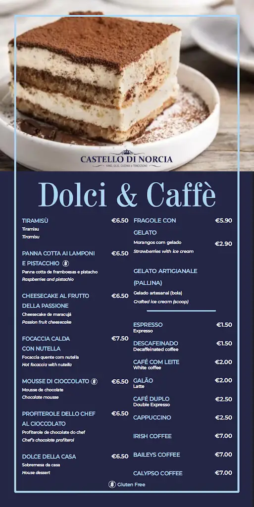 Menu_Castello di Norcia - Ristorante Italiano Pizzeria_Albufeira_immagine_1