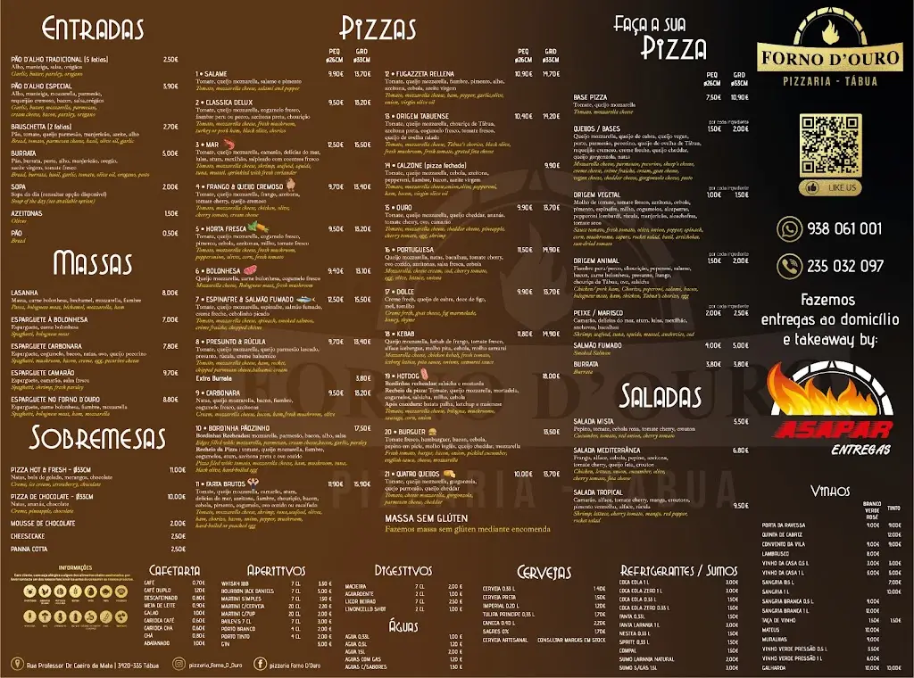 Menu_Pizzaria Forno D'Ouro TÁBUA_Tábua_immagine_1