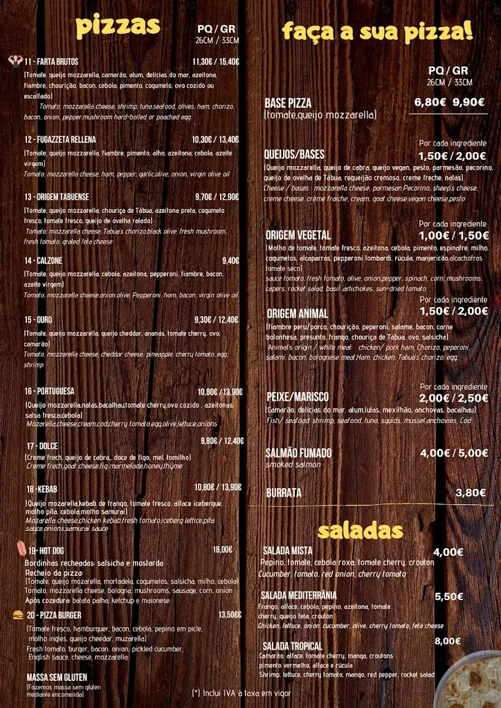 Menu_Pizzaria Forno D'Ouro TÁBUA_Tábua_immagine_4