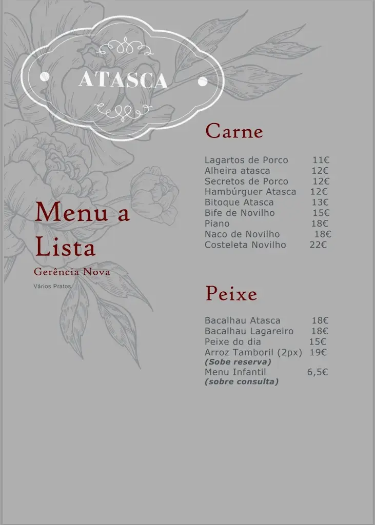 Menu_Restaurante ATasca da lena_Tábua_immagine_1