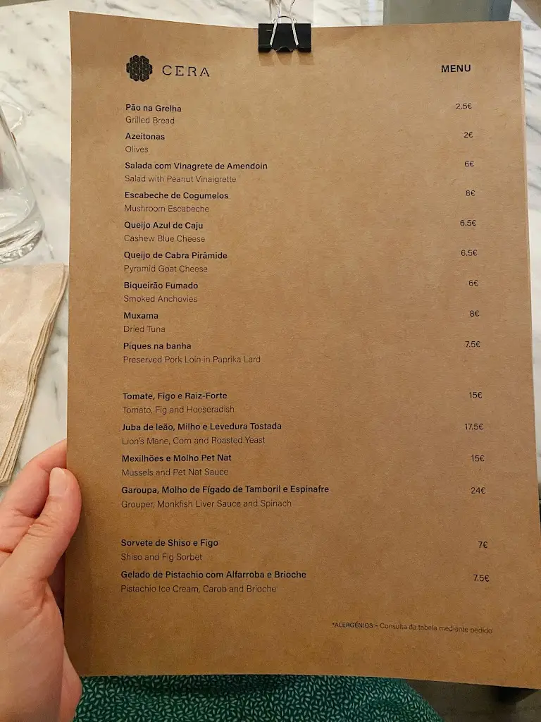 Menu_Cera - Bistro & Bar_Aljezur_immagine_3