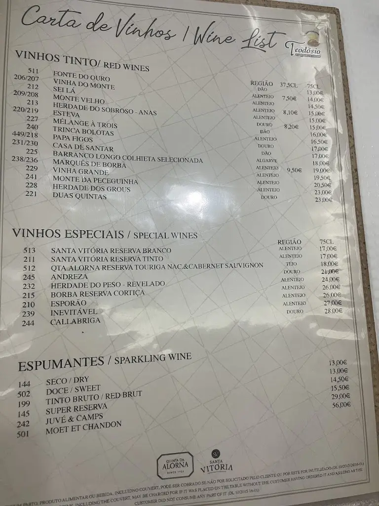 Menu_Restaurante O Teodósio_Algoz_immagine_1