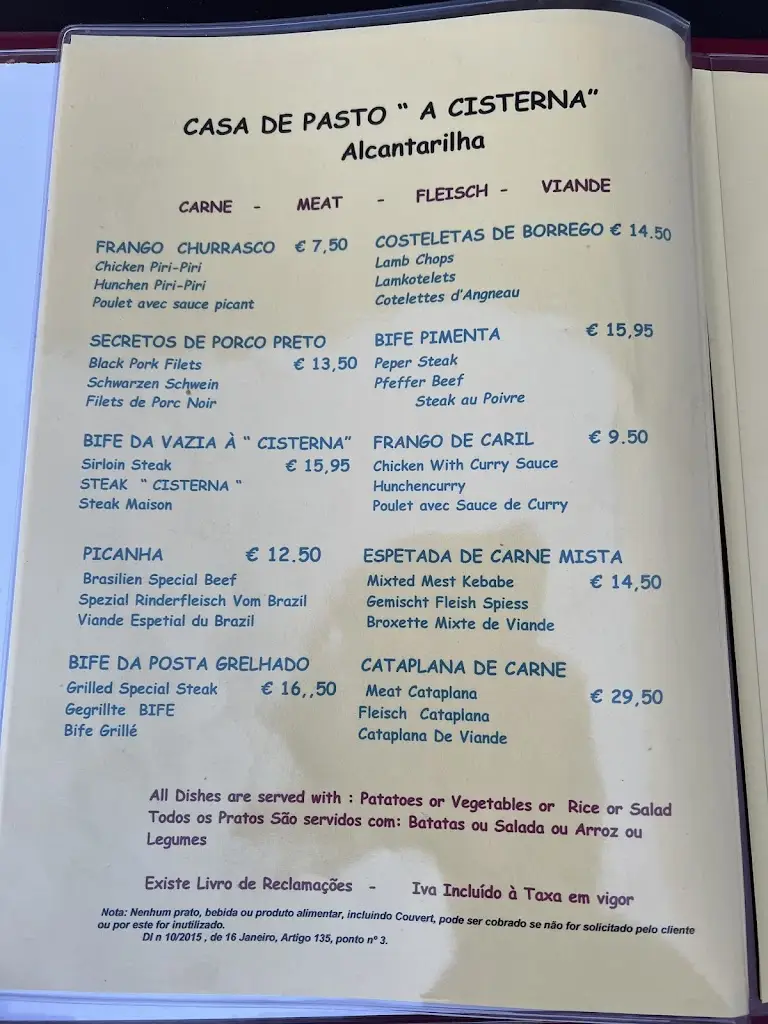 Menü_Casa de Pasto A Cisterna_Alcantarilha_Bild_1