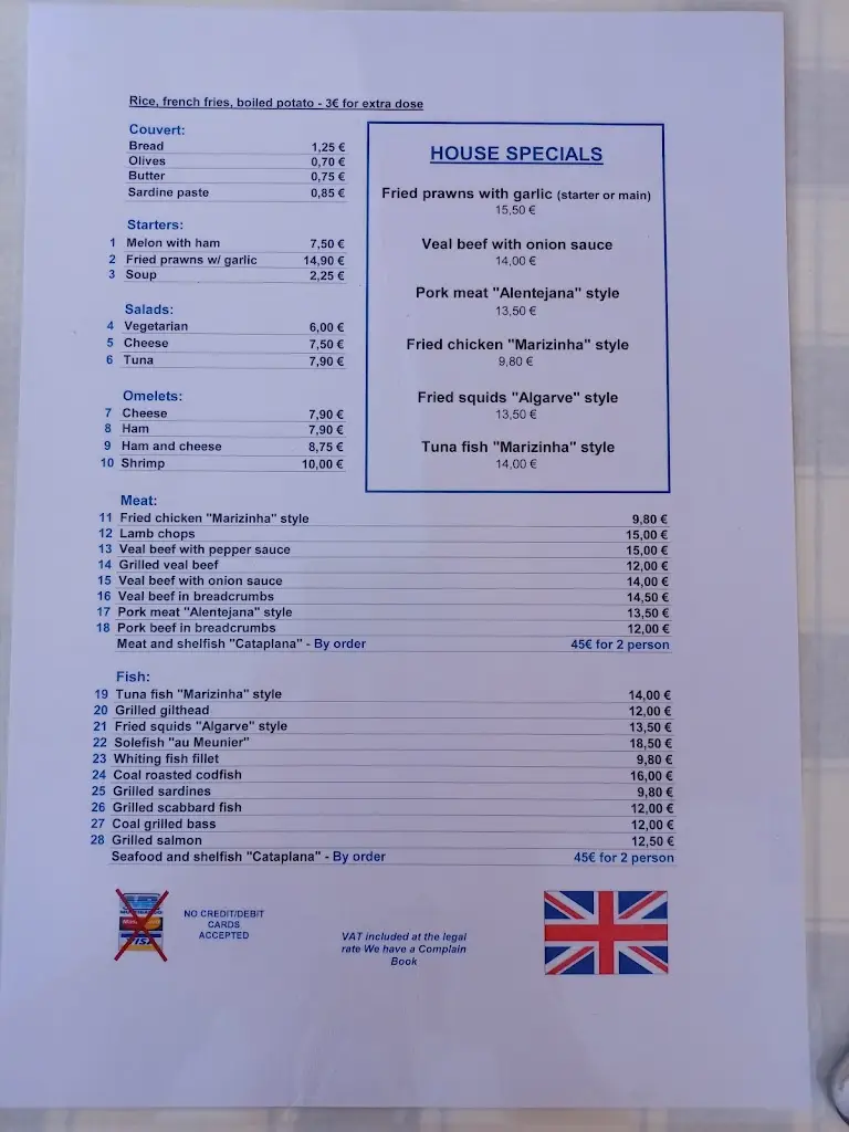 Menu_Restaurante Marizinha_Alcantarilha_immagine_1