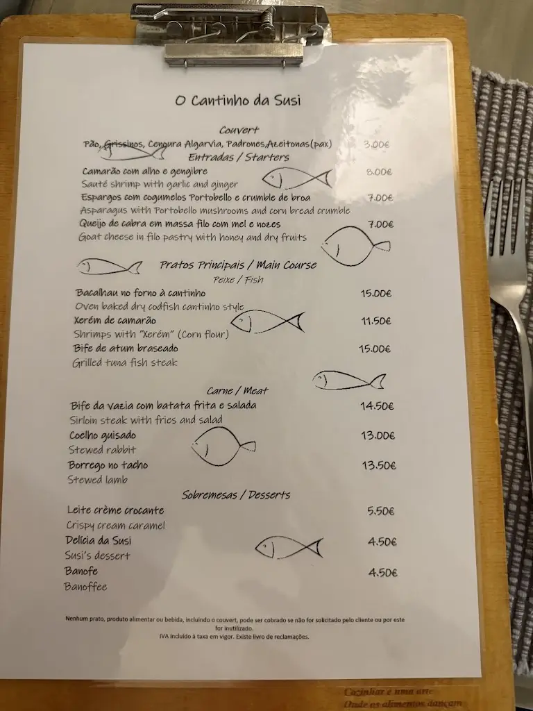 Menu_Restaurante O cantinho da Susi_Alcantarilha_immagine_3