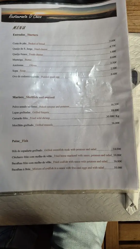 Menu_Restaurante O Chico_Mosteiros_immagine_3
