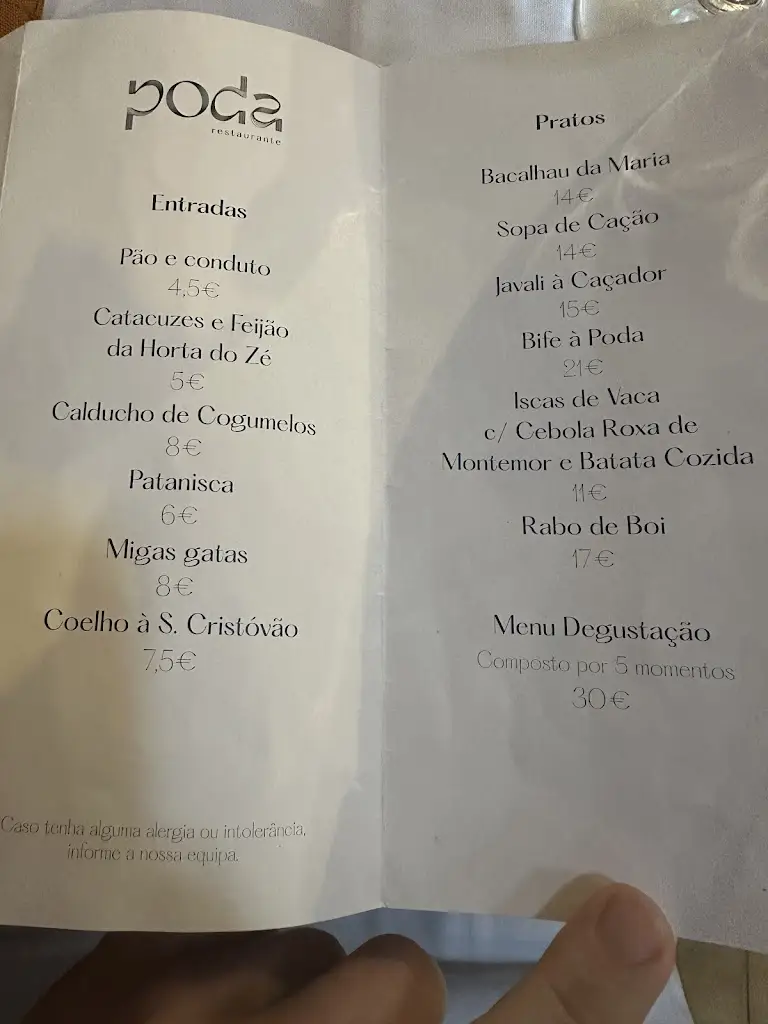 Menu_Restaurante Poda_Montemor-o-Novo_immagine_2