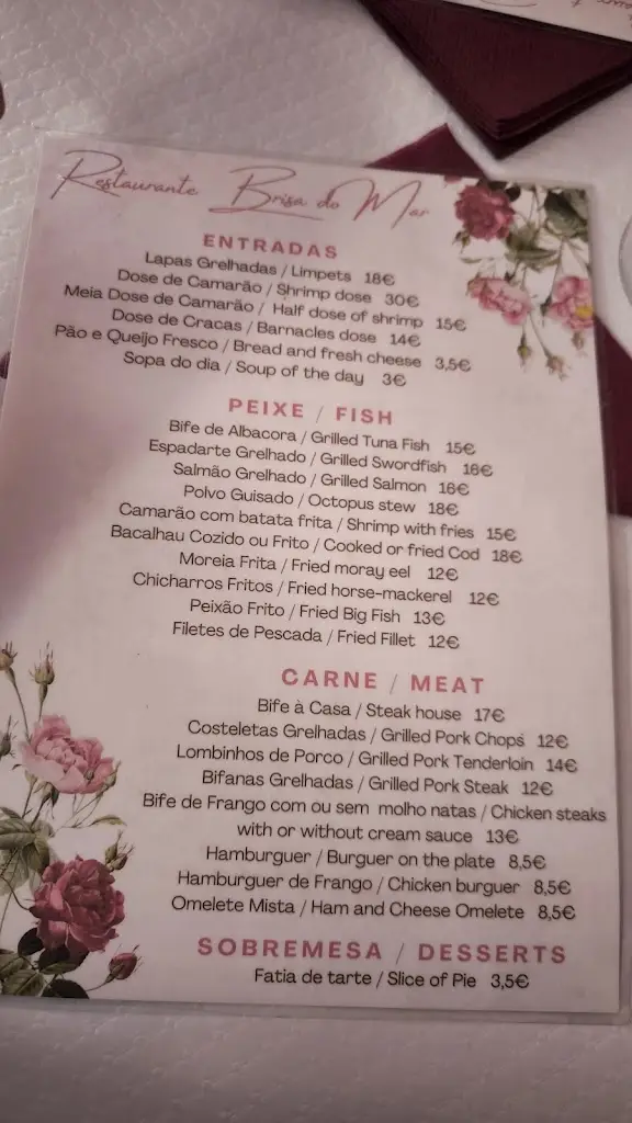 Menu_Restaurante Brisa do Mar_Mosteiros_immagine_1