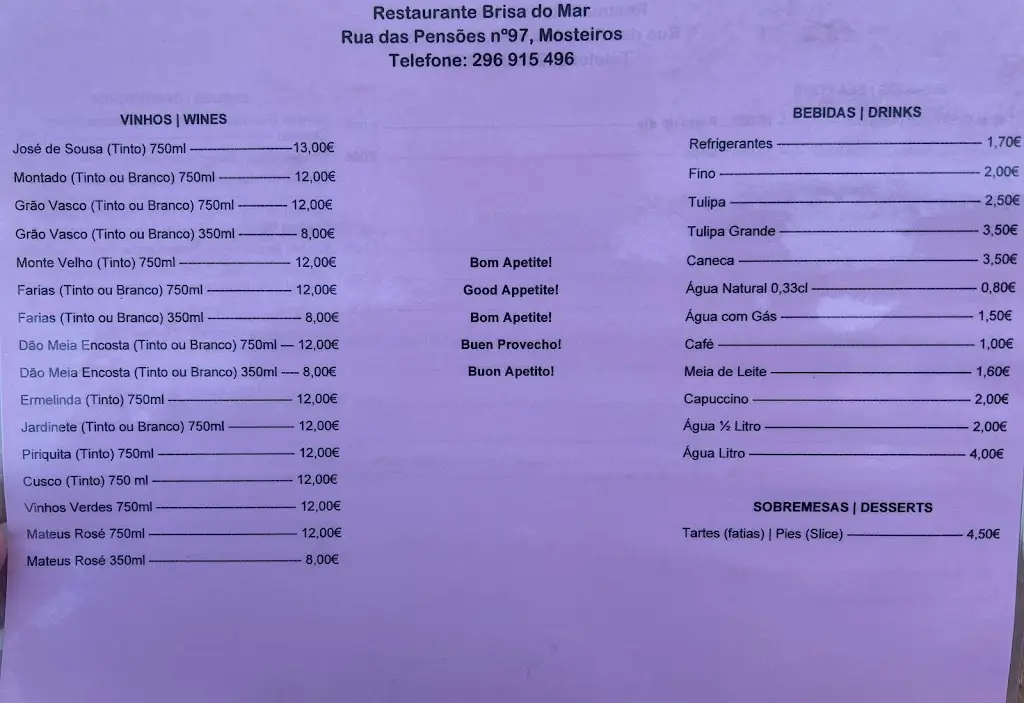 Menu_Restaurante Brisa do Mar_Mosteiros_immagine_3