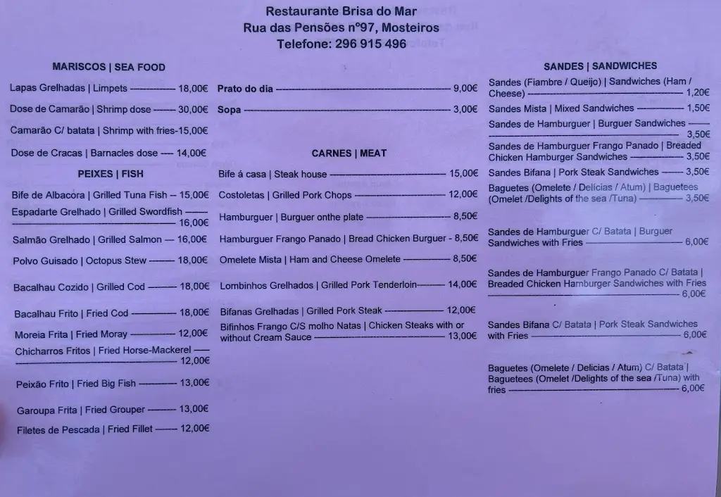 Menu_Restaurante Brisa do Mar_Mosteiros_immagine_4