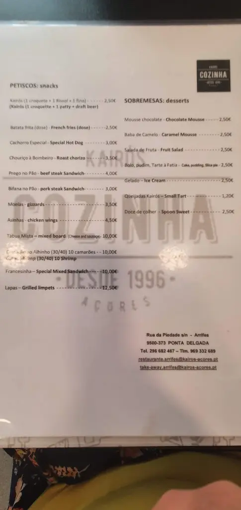 Ana Paula Raposo_Cozinha Kairos - Arrifes_Arrifes_recensione