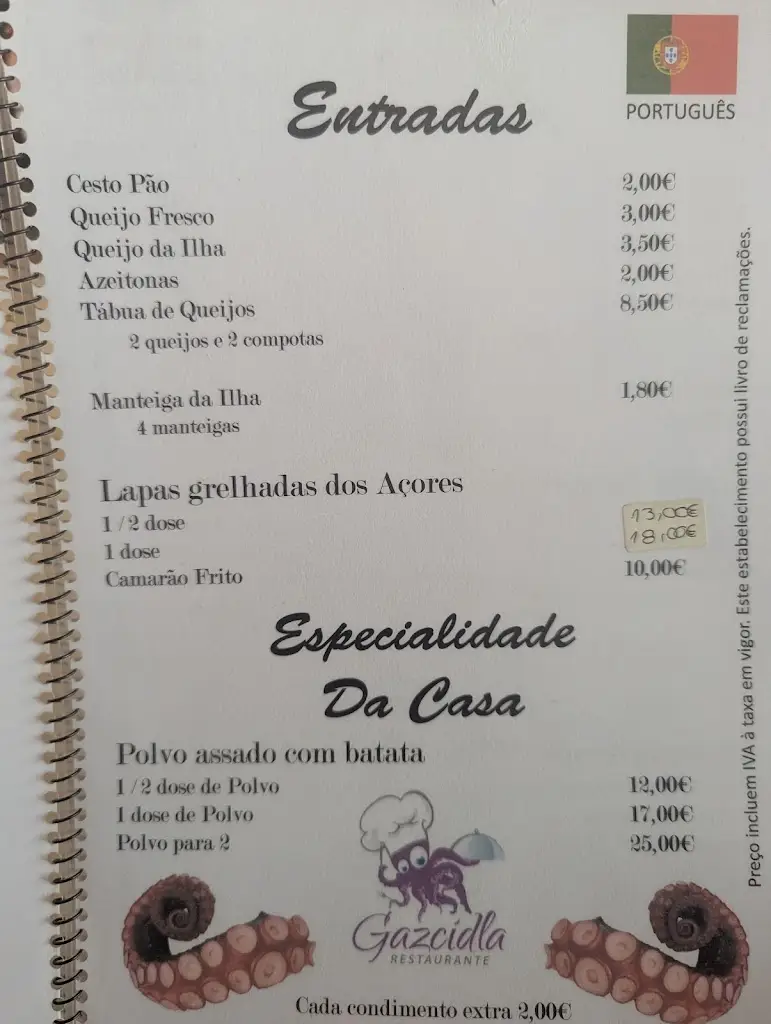 Menu_Restaurante Gazcidla_Mosteiros_immagine_1