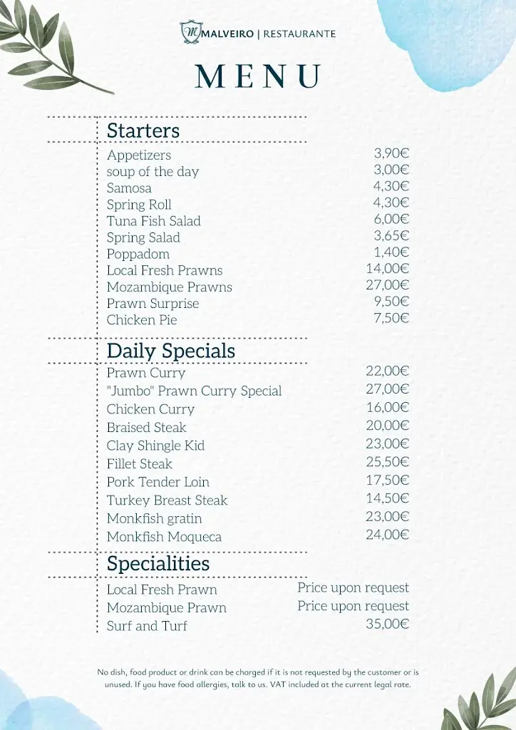 Menu_Restaurante Malveiro_Almancil_immagine_2