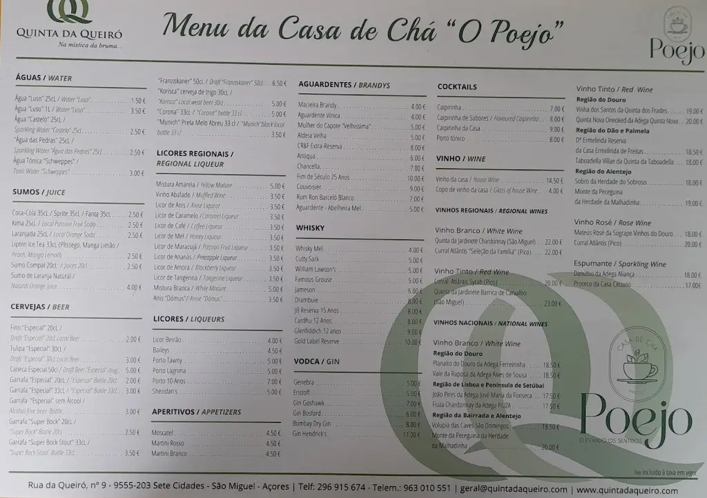 Menu_CASA DE CHÁ “O POEJO”_Mosteiros_immagine_1