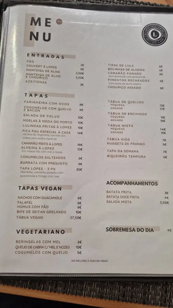 Menu_Restaurante Lopes Tapas & Wine_Armação de Pêra_immagine_1