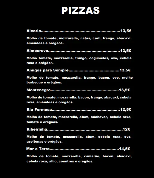 Menu_Pizzaria Montenegro em Estoi_Estói_immagine_2