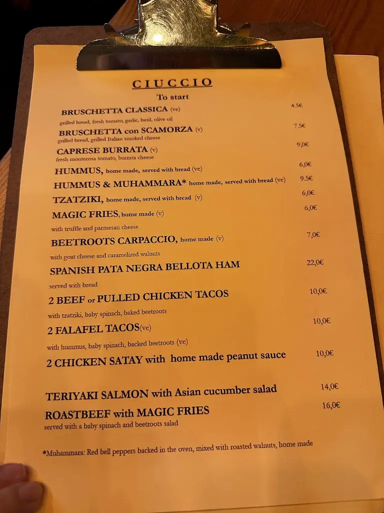 Menu_CIUCCIO - Italian based kitchen & international food._Bensafrim_image_1
