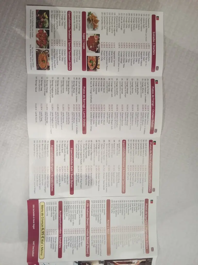 Menu_Restaurant Kohinoor_Bensafrim_immagine_2
