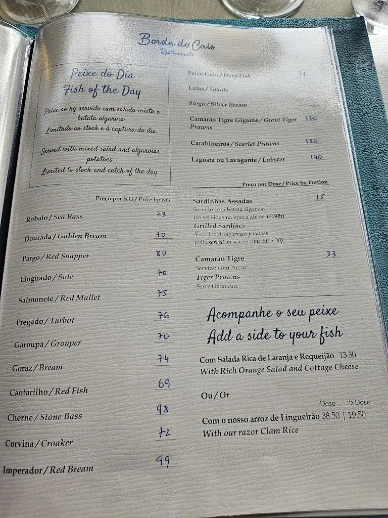 Menu_Restaurante Borda do Cais_Ferragudo_immagine_1