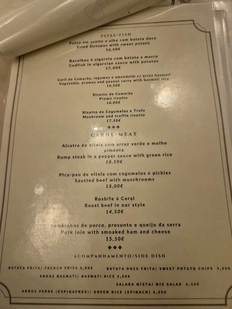 Menu_Restaurante O Coral_Cabanas de Tavira_immagine_1